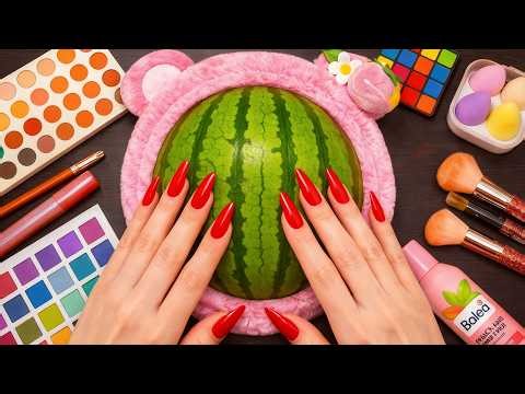 ASMR Makeup on Watermelon (No Talking) 15