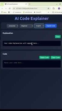 I Built an AI Code Explainer Project using HTML CSS JS 🤖🔥