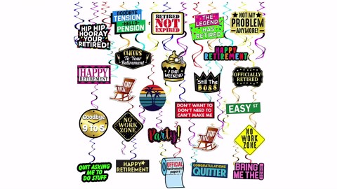 Retirement Hanging Swirls - 25 Pieces - Happy Retirement Party Decorations, Supplies and Gifts