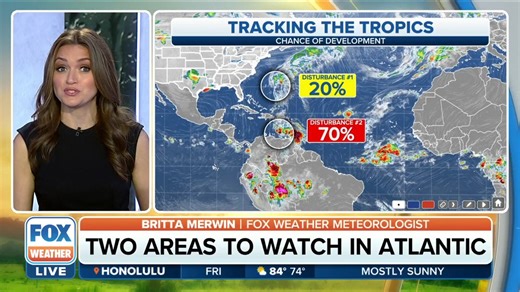 TRACKING THE TROPICS: A tropical disturbance in the Caribbean Sea now has a high chance of development. A tropical depression could form early next week. Brittamerwinwx has the latest on the tropics. | FOX Weather