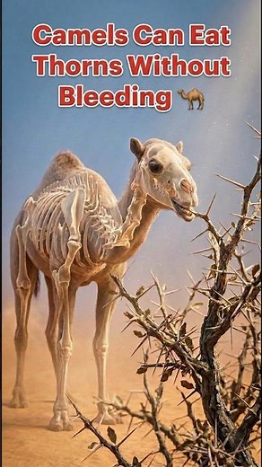 Why Camels Can Eat Thorns Without Bleeding 🐪 #shorts #animals #wildlife
