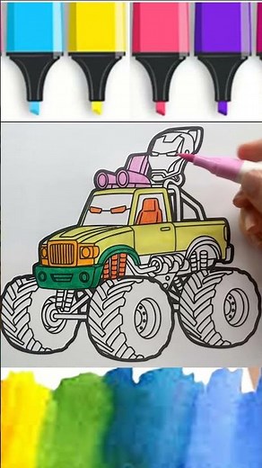 Tô màu xe tải quái vật cho bé - Monster truck Coloring pages for kids