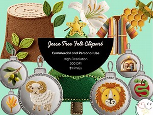 Jesse Tree Felt Clipart - Etsy