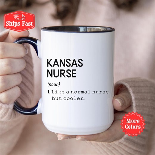 Kansas Nurse Definition Mug, Nurse Appreciation Coffee Cup State Nurse Pride Mug, Cup, KS Registered Nurse Coffee Cup Cool Nurse Gift 001456 - Etsy