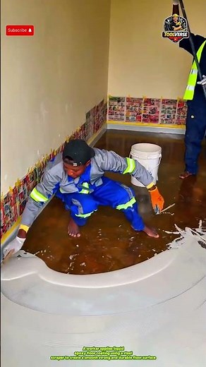 Manual Epoxy Floor Coating Technique, Smooth and Perfect Results! #construction