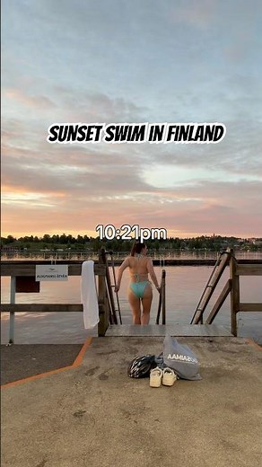 Sunset swim in Lake Saimaa #visitfinland #GoSaimaa #visitlakesaimaa #travel #finland