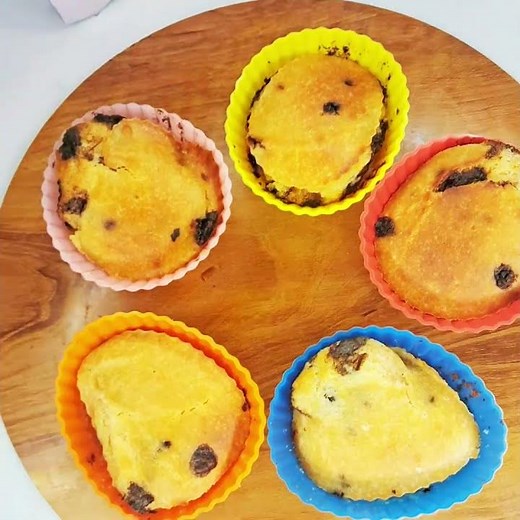 "The fluffiest 15-minute Air Fryer Muffins ☁️"AirFryerRecipes #AirFryerBaking #15MinuteRecipes
