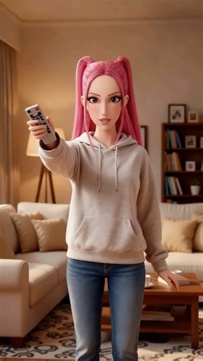 Demon Hunter Mira controls the TV from her phone #tech #remote #remotecontrol