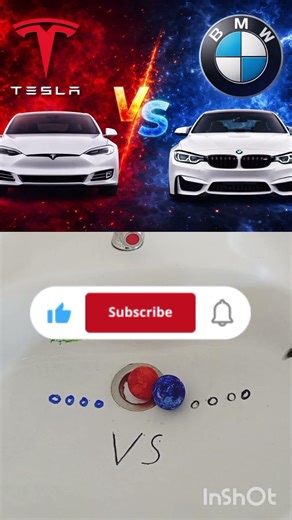 Tesla vs BMW 🔥 Who is Faster? 😱 #automobile #bmw #tesla