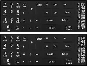 2PCS Keyboard Number Stickers, Keyboard Number Pad Replacement Stickers Universal for Wireless Numeric Pad Numpad Keypad, Laptop, Desktop, Computer, Keyboard Numbers Sticker -Matte