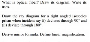 What is optical fiber? Draw its diagram. Write its uses.Draw ... | Filo