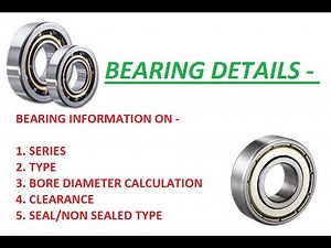 BEARING DETAIL - COMPLETE INFORMATION ON BEARING SERIES, TYPE, BORE DIAMETER AND ALL.