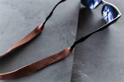 Brown Leather Sunglass Strap, Eyewear Retainer, Monogram Available - Etsy