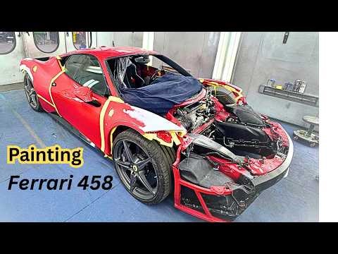 Ferrari 458 Italia Paint Job after Crash and Repairs