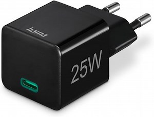 Hama Schnellladegerät USB-C Ladegerät 25 W (USB Ladegerät für Smartphone, Tablet etc., USB C Netzteil ideal für Samsung Galaxy S, A, Watch, Superschnellladegerät PD 3.0, Quick Charge, USB 3.0) schwarz