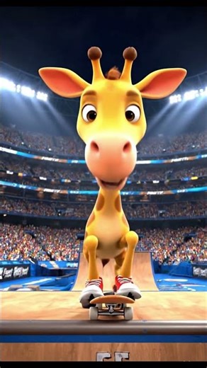 Skating Giraffe 🦒👀😂 #Giraffe #Relatable #Funny #Shorts #FYP #Viral #aianimation