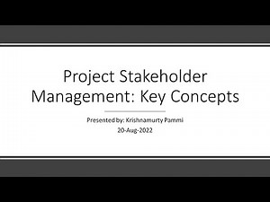 Project stakeholder Management: Key concepts