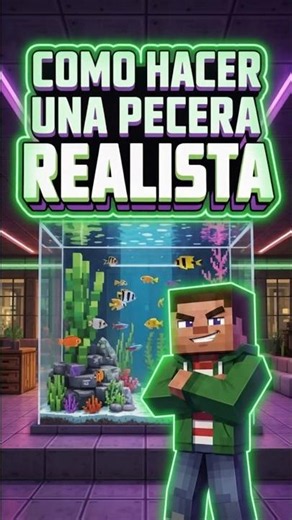 🐠 Pecera REALISTA en Minecraft 😱 (Decoración Fácil)