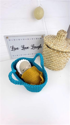 Crochet Baby cradle for toy #crochet #amigurumi #crochetpattern #crocheting #crochetlove