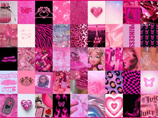 Y2K Hot Pink 50pcs Collage Kit (digital Download) ~ 2000s Barbiecore Baddie Decor Prints - Etsy