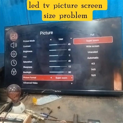 led tv picture screen size problem #ledtv #ledproblem #picture #size #intexledtv #intex