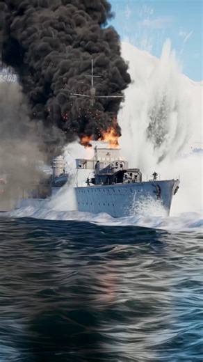 Z23 Destroyer Engulfed in Flames During Intense Naval Battle || War Thunder