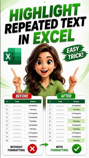 How to Highlight Repeated Text in Excel? ✅ #shorts