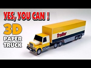 3D paper truck | Easy 3D cardboard model! | Download Free Paper Model! | Free paper model template!
