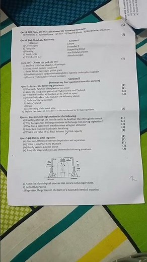 paper pattern class 9th ICSE biology