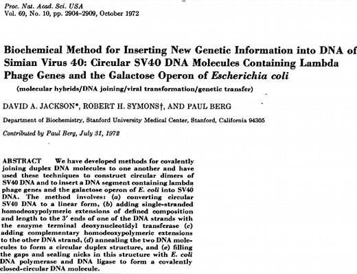 The River Divides into Thousands of Branches: Chapter 19: Berg, Cohen and Boyer Invent Recombinant DNA and Gene Cloning
