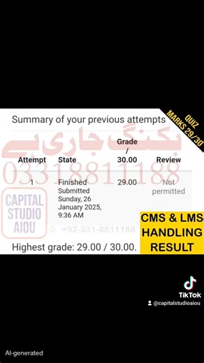 📢 #Quiz #Booking is Now #Open! Great news for all AIOU students — book your #quizzes easily and quickly. #Capital_Studio_AIOU provides fast, reliable, and professional services._ For #booking, contact now👇 📞 0331-8811188 Capital Studio AIOU | Capital Studio Aiou