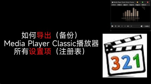 如何导出MediaPlayerClassic的设置项？