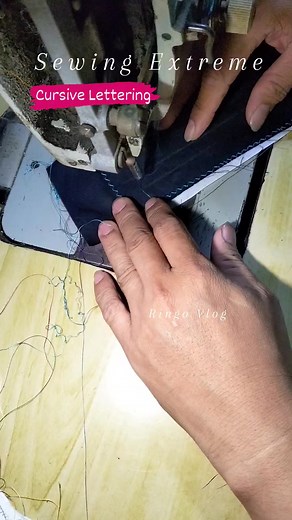 Cursive Lettering, Direct Embroidery No patern #design #lettering #mycreation #embroiderydesign #sewingguide #ringovlog | Ringo Vlog