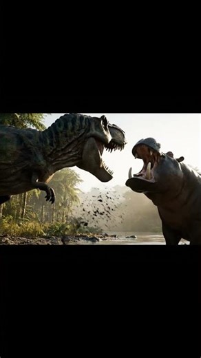 Jurassic Park Meets Real Life: T-Rex vs Hippo in EPIC Showdown!