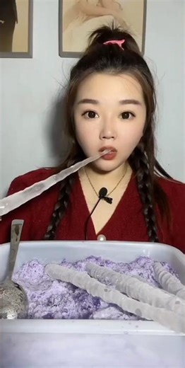 Crystal Ice Sticks with Purple Crumble Ice Dessert