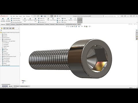How To Design Allen Bolt / Hexagon Socket Head Cap Screw In SolidWorks
