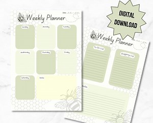 Weekly Planner Printable | Digital Download | Easy to Print - Etsy