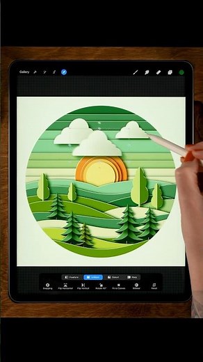 Easy Paper Cutout on iPad #howtodraw #papercraft #ipad