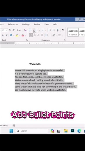 Add Bullet Points | Microsoft Word for beginners - Part 2 #msword #microsoft #microsoftword