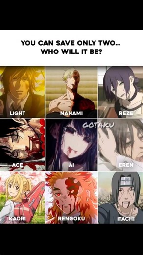 YOU CAN SAVE ONLY TWO Character 🤔