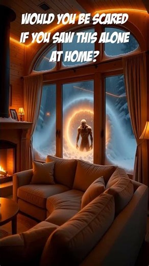 Alien at the Window 😳❄️#cabin