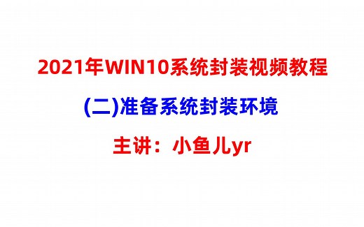 2021年WIN10 20H2(2009)系统封装视频教程(二)准备系统封装环境