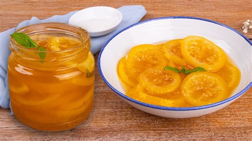 Preserved Lemons in Syrup with Vanilla and Mint