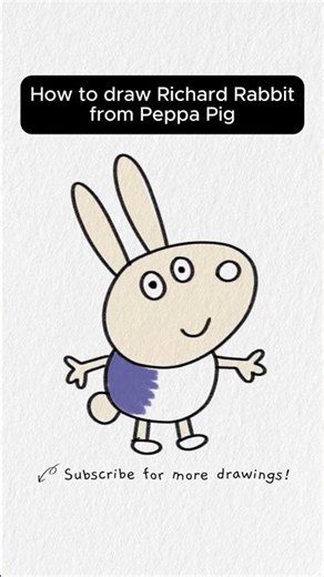 How to Draw Richard Rabbit from Peppa Pig! 🐰 | Drawing Shorts for Kids
