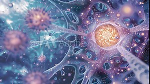 The nuclear matrix extends outwards from the inner membrane of the nucleus anchoring important cellular components.