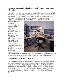 Workstation Organization in Electronics Reading Passage and x 10 Questions