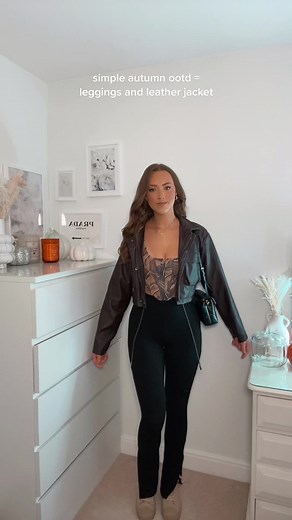 Simple Autumn Outfit Ideas: Leather Jacket OOTD