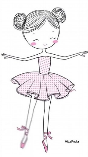 Beautiful Ballet Girl Drawing ✨🩰 Easy Line Art Sketch #Shorts
