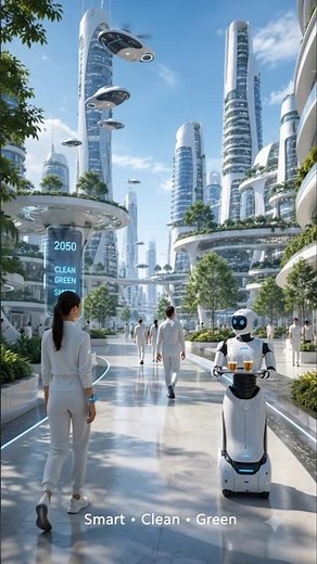 2050 Future City Concept 🤖 | AI + Nature#FutureCity #FutureWorld #2050 #SmartCity#ViralReels