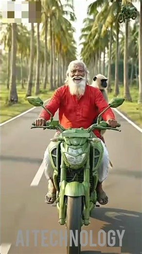 Poor Grandpa Making Bike Using Palm Leaves 😱 Village Life Innovation #shorts​ #ai​#craft #shortsfeed